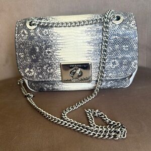 Coach Black and White Crossbody Bag with Elegant Chain